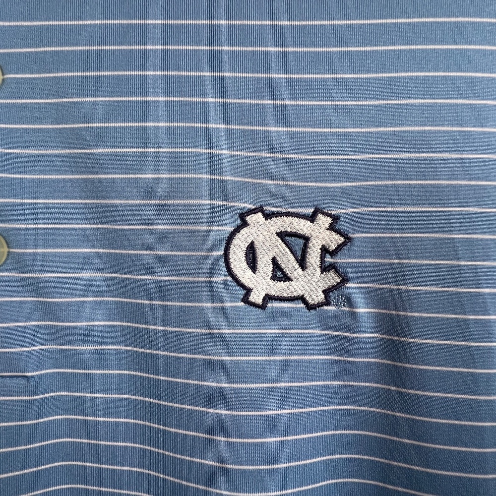 Nike Golf Tour Performance Blue White Stripe Short Sleeve Tarhill Polo Men’s Med - Picture 3 of 8